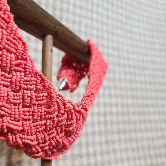 Coral bib chunky necklace - Picture 3 of 8